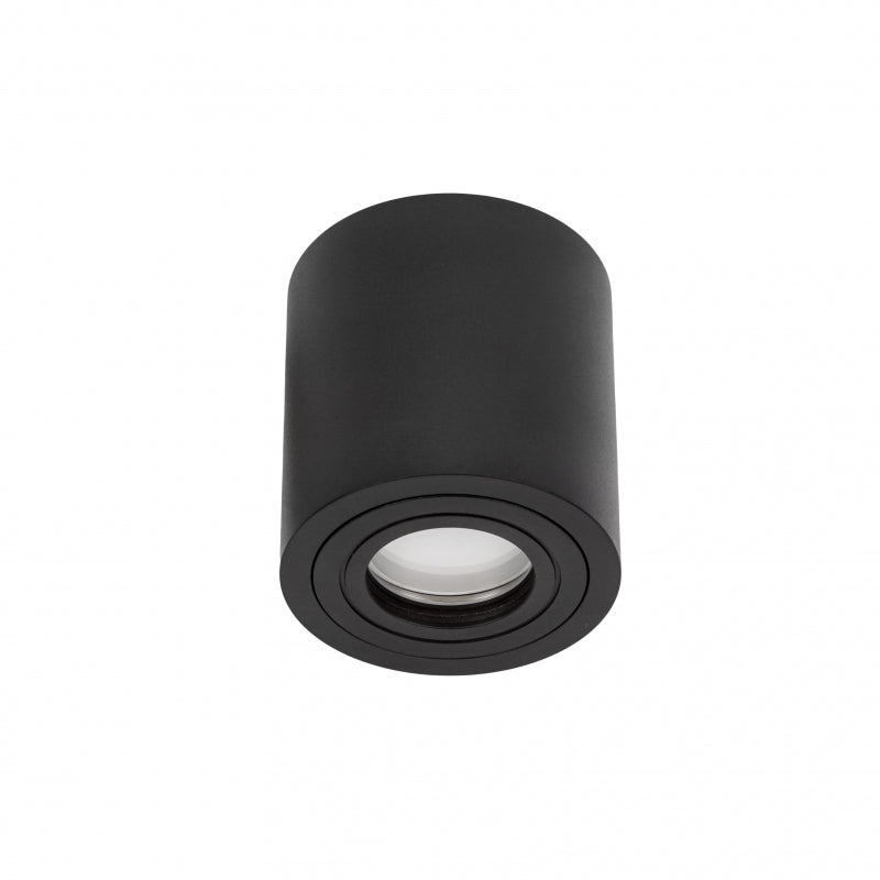 Plafonnier en saillie Spectrum CHLOE GU10, IP65 Boîtier rond en aluminium noir, 250V, 6W Max