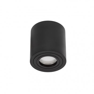 Plafonnier en saillie Spectrum CHLOE GU10, IP65 Boîtier rond en aluminium noir, 250V, 6W Max