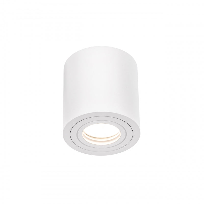 Luminaire de plafond en saillie Spectrum CHLOE GU10, Blanc, IP65, Aluminium Verre, 250V, 90x97mm