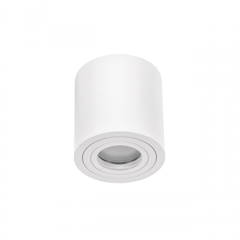 Luminaire de plafond en saillie Spectrum CHLOE GU10, Blanc, IP65, Aluminium Verre, 250V, 90x97mm