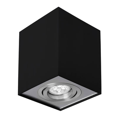 Spot LED en saillie Spectrum CHLOE GU10, orientable Noir Argent, IP20, 250V, 10W Max