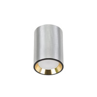 Plafonnier en saillie Spectrum CHLOE MINI GU10, Corps argenté avec anneau doré et bord noir, IP20