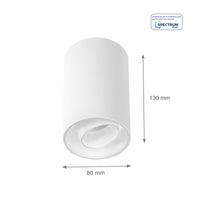 Spectrum CHLOE Spot GU10 LED Plafonnier en saillie IP20 Blanc Orientable 50° Montage plafond 250V Aluminium