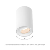 Spectrum CHLOE Spot GU10 LED Plafonnier en saillie IP20 Blanc Orientable 50° Montage plafond 250V Aluminium