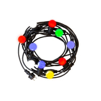 Guirlande LED suspendue Spectrum GARLAND 5M, 10xE27 douilles, IP44 utilisation extérieure intérieure, Boîtier noir