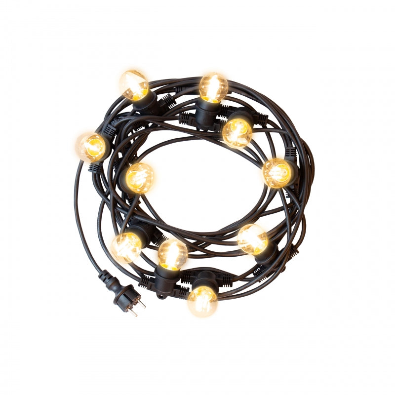 Guirlande LED suspendue Spectrum GARLAND 5M, 10xE27 douilles, IP44 utilisation extérieure intérieure, Boîtier noir