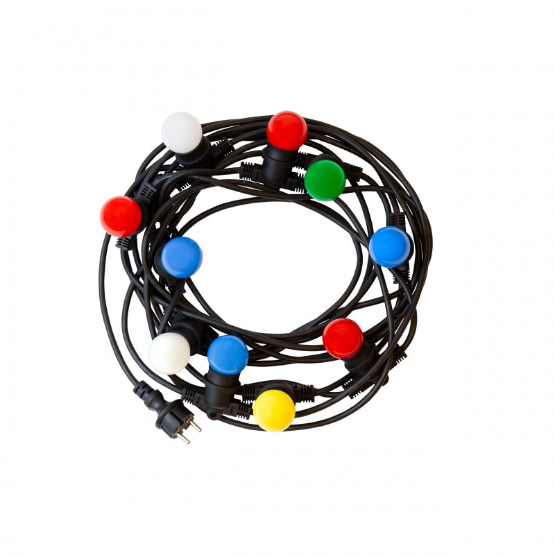 Guirlande LED suspendue Spectrum GARLAND 5M, 10xE27 douilles, IP44 utilisation extérieure intérieure, Boîtier noir