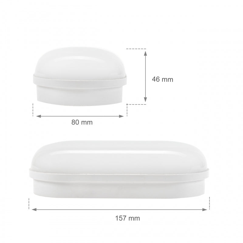 Plafonnier ovale LED Spectrum 8W IP54 230V 4000K Blanc Neutre 820 lumens Boîtier en polycarbonate