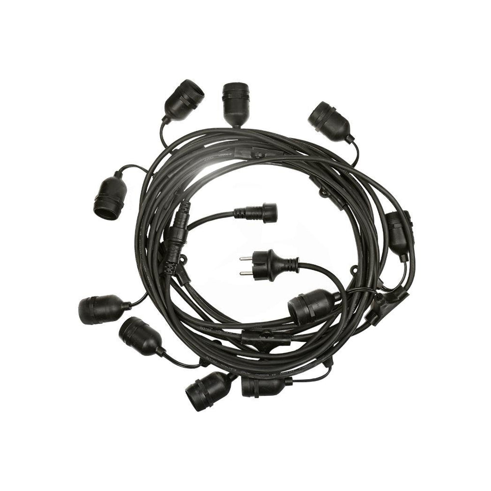Guirlande lumineuse LED Spectrum 5m avec 10x douilles E27, 220-240V, IP20, 3000K, CE RoHS, garantie 5 ans