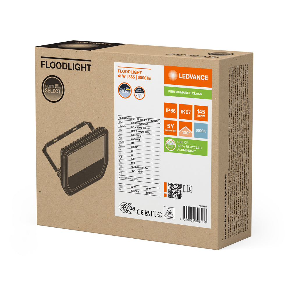 Projecteur LED Spectrum GEN 4 Noir 41W 6000 lumens 6500K IP66 faisceau symétrique remplace 100W