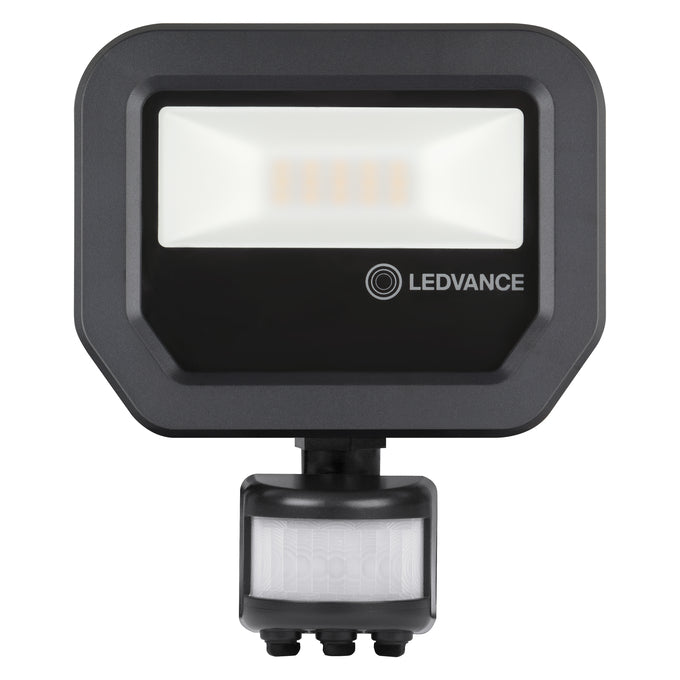 Projecteur LED Spectrum avec détecteur Noir 10W 1100 lumens 3000K IP65 large faisceau éclairage extérieur