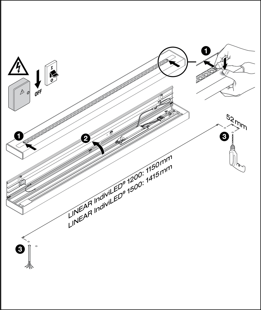 Réglette LED Spectrum à monter 1200mm, 40W, 4000K, 5050 lumens, CRI 90, IP20 pour éclairage intérieur