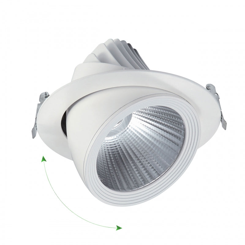 Spot encastré Spectrum LED SILENA 2 40W 230V 4000K 5000 lumens CRI 80 50° Blanc IP20 aluminium