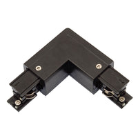 Spectrum LED railconnector L links Zwart, aluminium behuizing, opbouw of hangende montage, 230V IP20