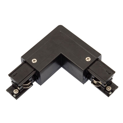 Spectrum LED railconnector L links Zwart, aluminium behuizing, opbouw of hangende montage, 230V IP20