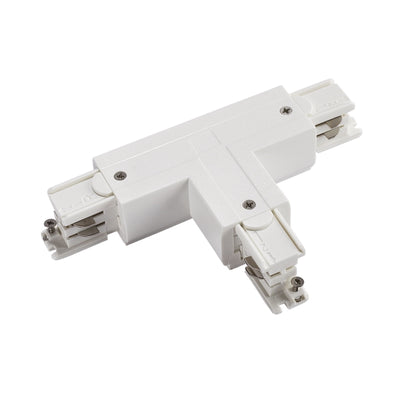 Spectrum LED railconnector T2 links, 230V, IP20, aluminium behuizing, Witte afwerking, opbouw of hangmontage