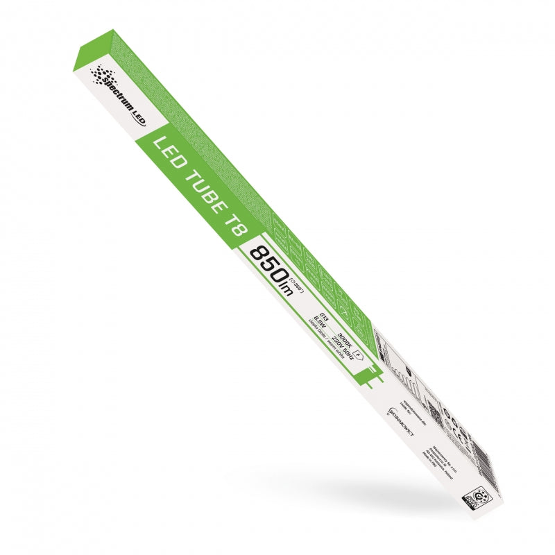 Spectrum LED Buis T8 8.5W 3000K Warm Wit G13 600mm Glas 850 lumen 230V 270° Binnenverlichting