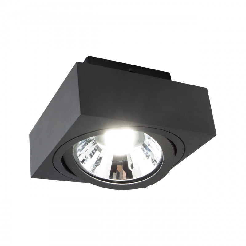 Spectrum MIRORA AR111 GU10 opbouw LED spot Zwart verstelbaar 20W 250V IP20 145x145x85mm
