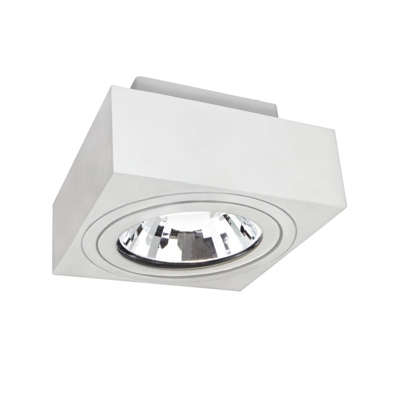 Projecteur encastré en surface Spectrum MIRORA AR111 GU10, 250V, 20W max, IP20, orientable Boîtier en aluminium blanc