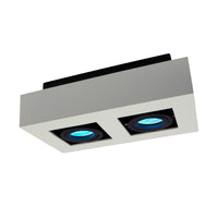 Spot encastré de plafond en saillie Spectrum MIRORA GU10, 2x10W LED, 250V, IP20, orientable, aluminium Blanc Noir