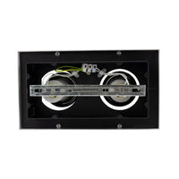 Spot encastré de plafond en saillie Spectrum MIRORA GU10, 2x10W LED, 250V, IP20, orientable, aluminium Blanc Noir