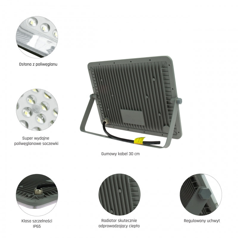 Projecteur LED Spectrum NOCTIS MAX 100W 6500K 8600 lumens 230V IP65 IK08 85° Gris éclairage extérieur