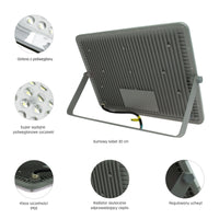 Projecteur LED Spectrum NOCTIS MAX 150W 6500K 14000 lumens 230V IP65 IK08 Faisceau 85° Boîtier Gris Extérieur