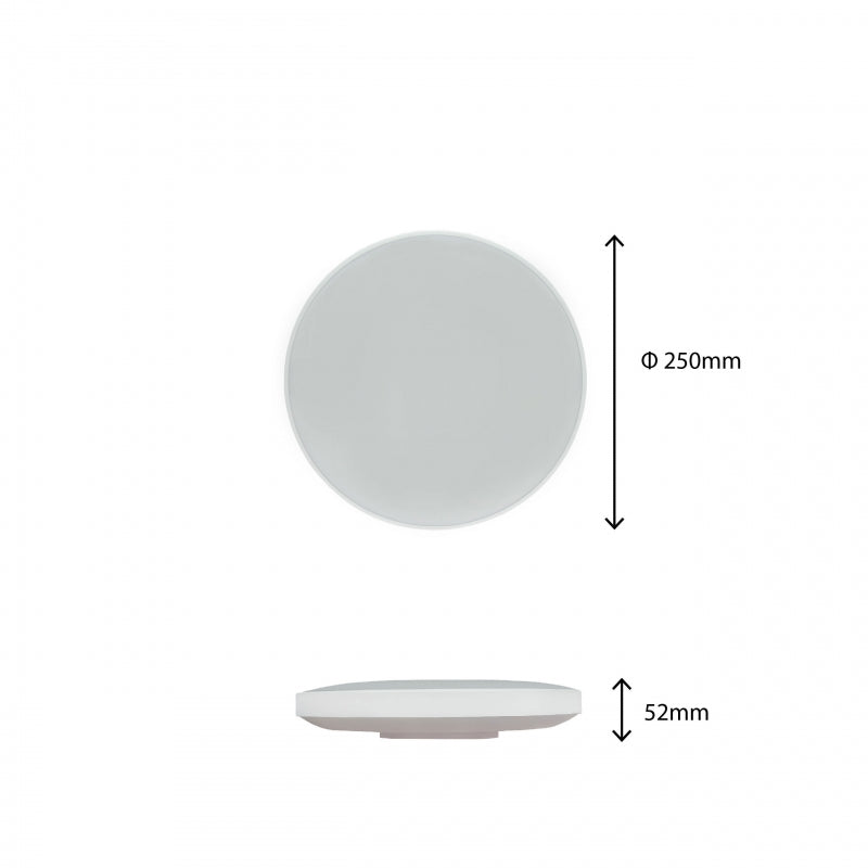 Plafonnier LED Spectrum NYMPHEA 18W 3000K 230V IP54 rond Blanc Noir 1950 lumens 115° montage en saillie