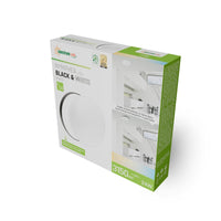 Plafonnier LED Spectrum NYMPHEA 24W CCT 230V 3150 lumens 115° IP54 CRI 80 Blanc Noir Rond Encastré en surface