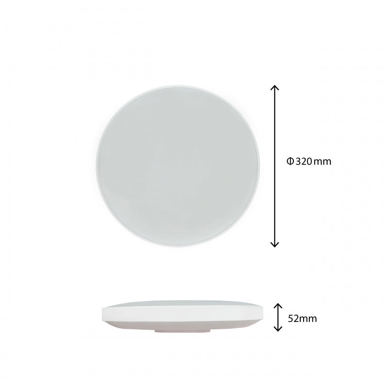 Plafonnier LED Spectrum NYMPHEA 24W CCT 230V 3150 lumens 115° IP54 CRI 80 Blanc Noir Rond Encastré en surface
