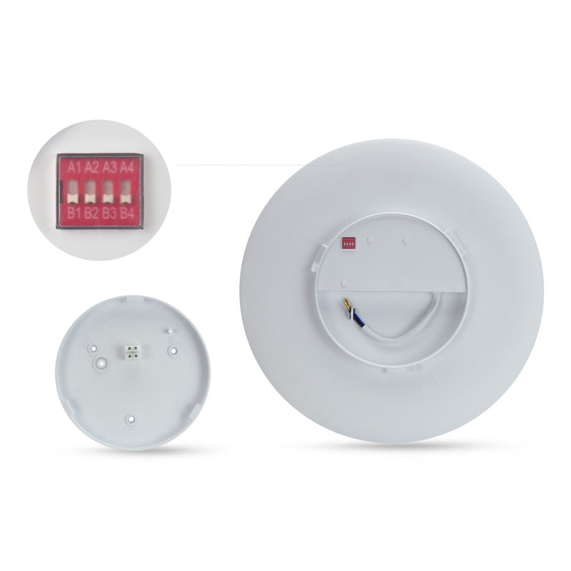Spectrum NYMPHEA PROXI PIR Plafonnier LED 18W 4000K 2000 lumens IP54 Rond Blanc 230V
