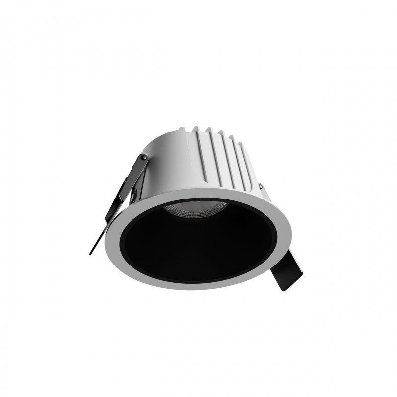 Spectrum ORBITO Spot LED Encastré 10W 3000K 1100 lumens 230V IP44 CRI 90 UGR<19 Encastré Blanc Rond Réflecteur Noir