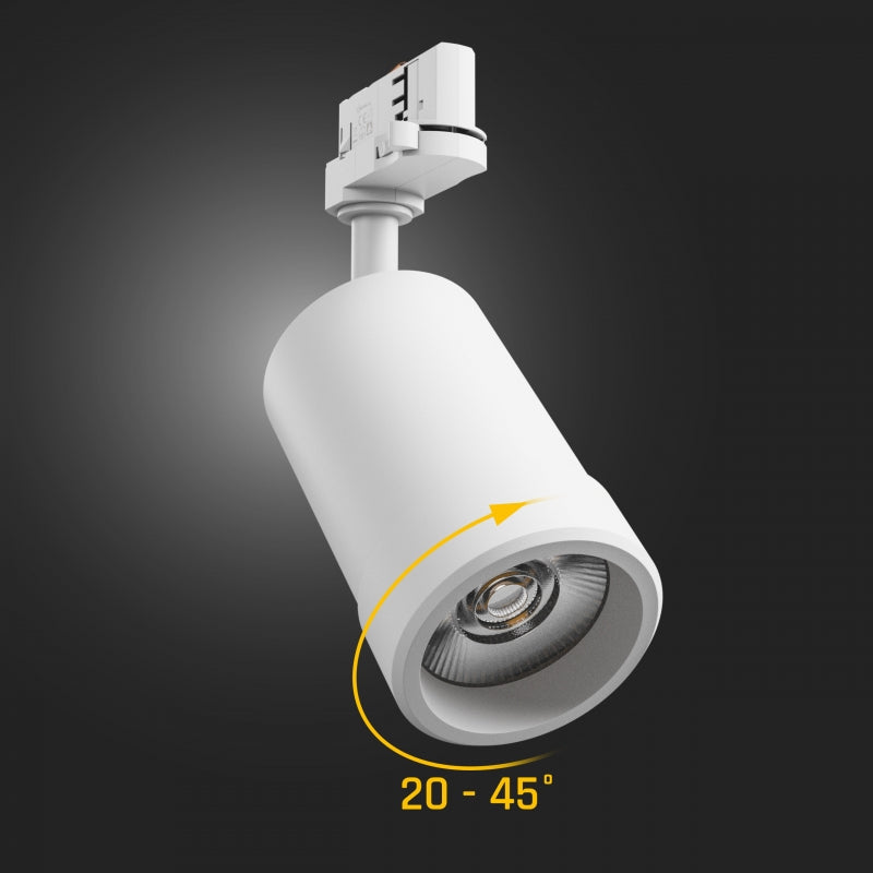 Spectrum PAVA BASIC LED Railspot 20W CCT 230V 3-Phase Wit 2225 lumen 20-45° IP20 CRI 80