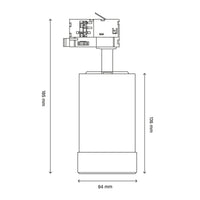 Spectrum PAVA BASIC LED Railspot 20W CCT 230V 3-Phase Wit 2225 lumen 20-45° IP20 CRI 80