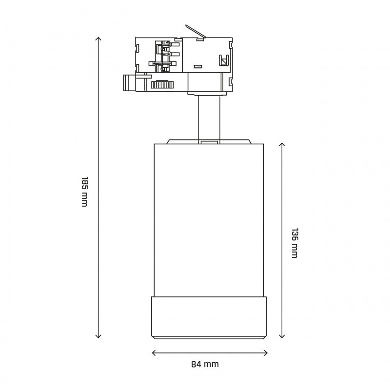Spectrum PAVA BASIC LED Railspot 20W CCT 230V 3-Phase Wit 2225 lumen 20-45° IP20 CRI 80