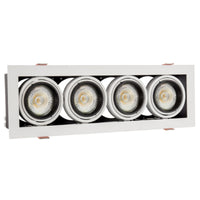 Cadre encastré LED GU10 x4 Spectrum, 4x10W, 250V, IP20, boîtier en aluminium blanc pour éclairage intérieur