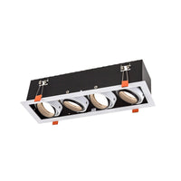 Cadre encastré LED GU10 x4 Spectrum, 4x10W, 250V, IP20, boîtier en aluminium blanc pour éclairage intérieur