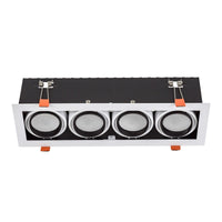 Cadre encastré LED GU10 x4 Spectrum, 4x10W, 250V, IP20, boîtier en aluminium blanc pour éclairage intérieur