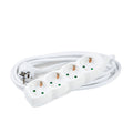 Technik 4-weg stekkerdoos, 3m koperen kabel 1.5mm², Wit, 16A 250V met Kinderbeveiliging