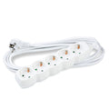 Technik 5-voudige stekkerdoos, 3m koperen kabel 1.5mm², 250V 16A Wit met Kindbeveiliging