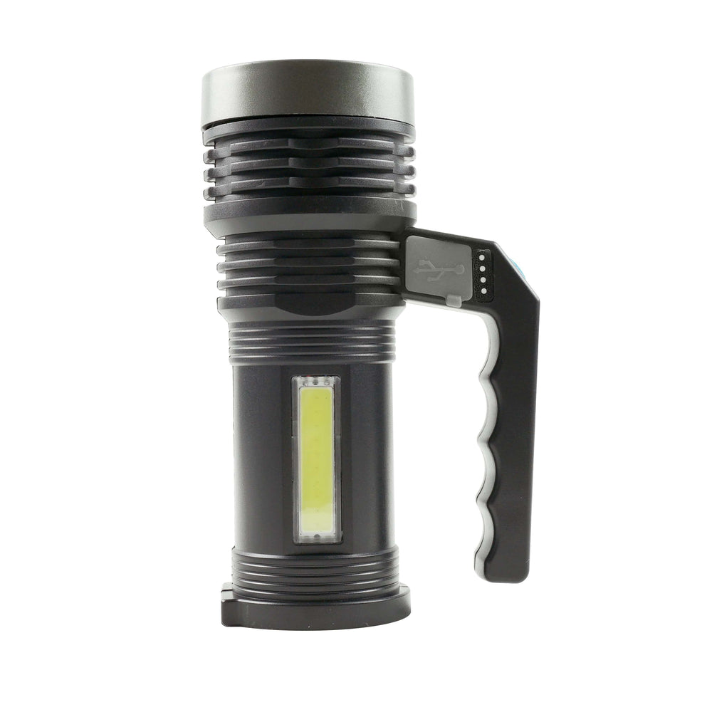 Technik handheld bouwlamp C20 XPE+COB LED 300 lumen oplaadbare 18650 batterij USB IPX2 Wit