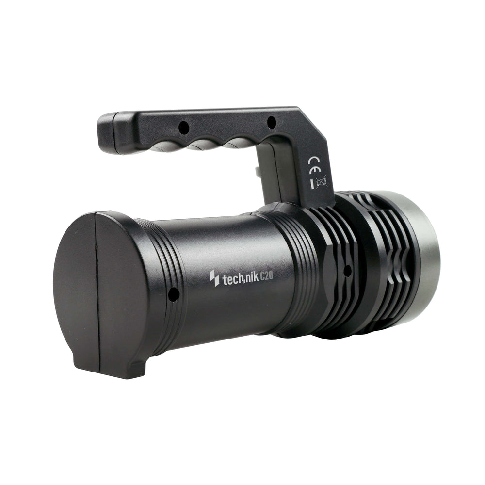Technik handheld bouwlamp C20 XPE+COB LED 300 lumen oplaadbare 18650 batterij USB IPX2 Wit