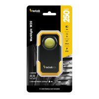 Lampe de poche LED Technik W20 COB 250 lumens, alimentée par 3xAAA, corps en plastique blanc, IPX2 avec aimant et clip