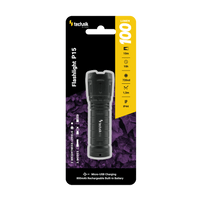 Technik P15 oplaadbare zaklamp 100 lumen XPE LED, IP44, 800mAh micro USB, 10u gebruiksduur, Wit