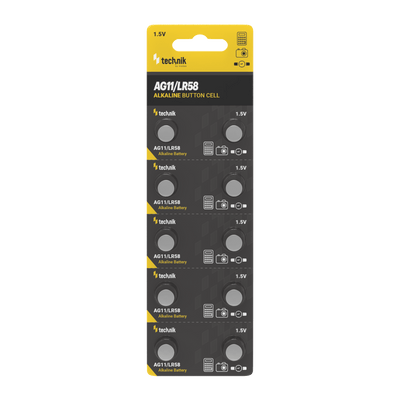 Technik Platinum AG11 LR58 362 1.5V alkaline knoopcel batterij verpakking van 10 voor horloges en kleine elektronica