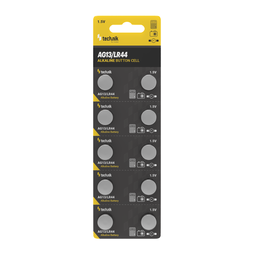 Technik Platinum Alkaline AG13 LR44 A76 357 knoopcelbatterij 1.5V 155mAh B10 Pak van 10