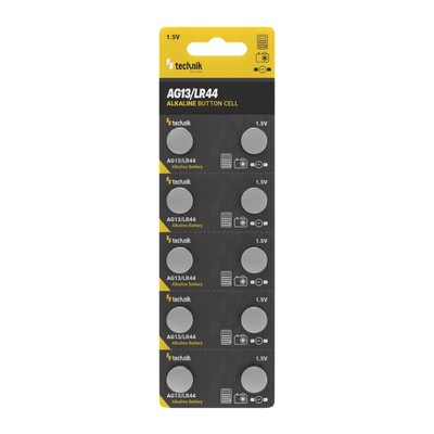 Technik Platinum Alkaline AG13 LR44 A76 357 knoopcelbatterij 1.5V 155mAh B10 Pak van 10