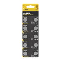 Technik Platinum Alkaline Knopcellen AG12 LR43 186 386 1.5V B10 verpakking van 10 voor horloges en kleine apparaten