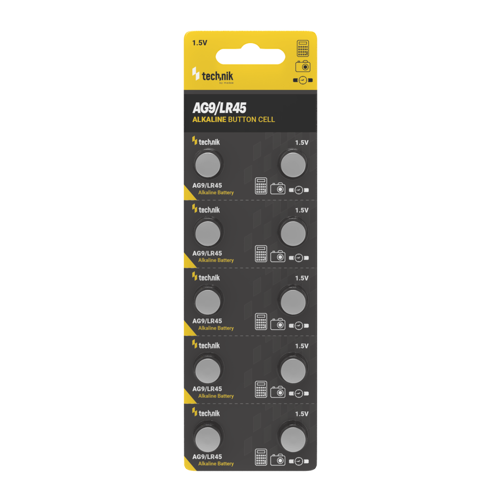 Technik Platinum alkaline knoopcel AG9 LR45 394 1.5V 40mAh muntbatterij verpakking van 10