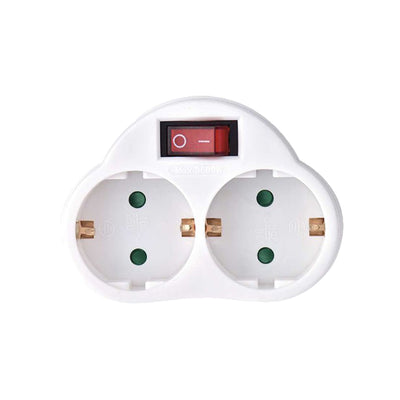 Technik professional 2-weg adapterstekker met schakelaar 16A 250V kinderbeveiliging